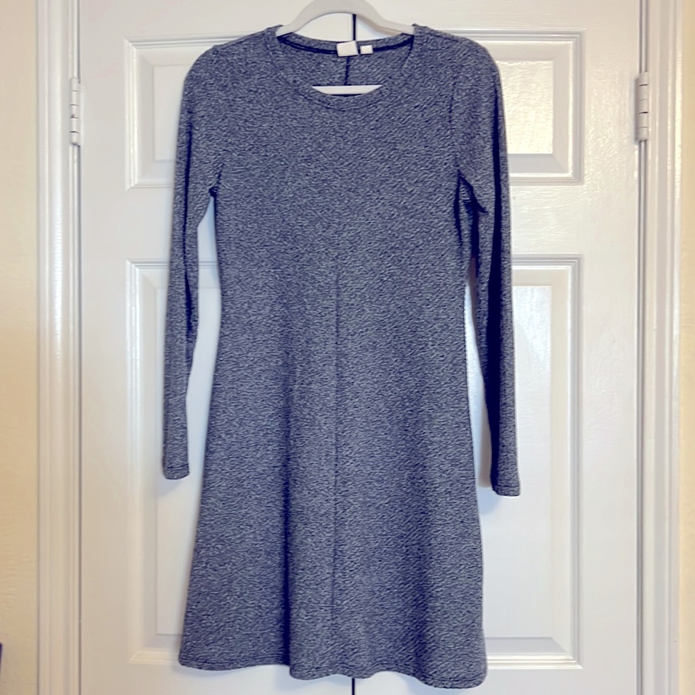 Gap LS Rib Swing Dress in Navy Marl